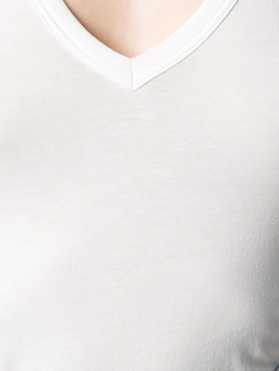 Veronica Beard Cindy V-neck Short-sleeve Pima Cotton Tee In White