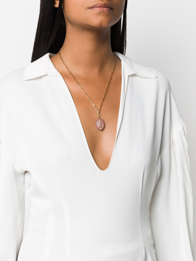 Shop Isabel Marant Stone Pendant Necklace In Pink