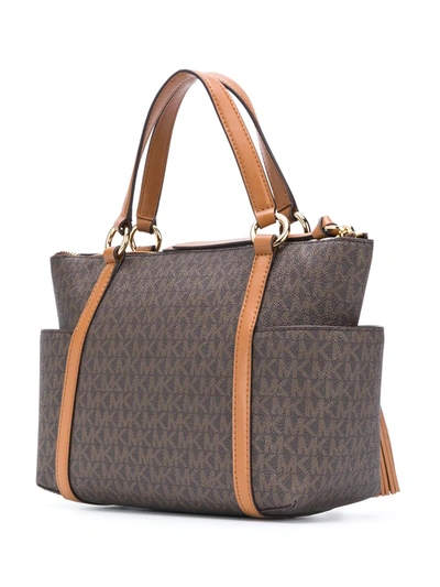 Shop Michael Michael Kors Nomad Small Logo Tote Bag In Brown