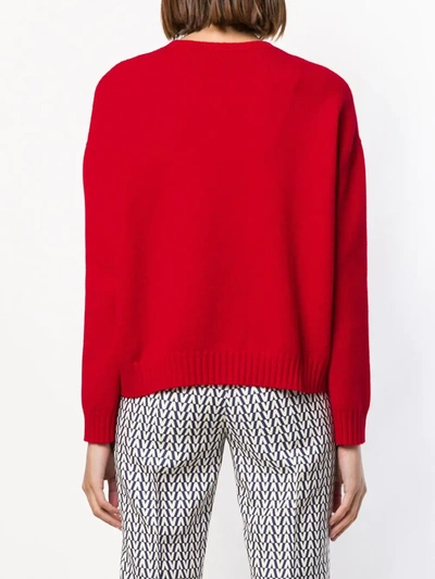 Shop Valentino Crew-neck Cashmere Jumper In Red