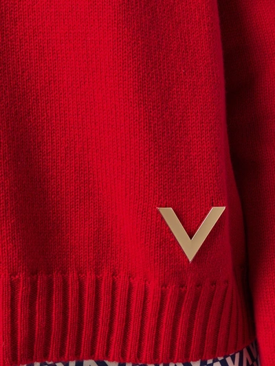 Shop Valentino Crew-neck Cashmere Jumper In Red