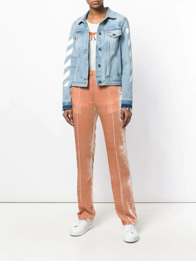 Golden Goose Vanda Varsity Velvet Trousers In Pink