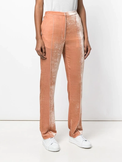 Golden Goose Vanda Varsity Velvet Trousers In Pink