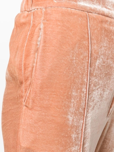 Golden Goose Vanda Varsity Velvet Trousers In Pink