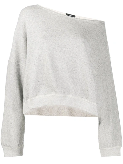 Shop R13 Off-the-shoulder Sweatshirt In Grey