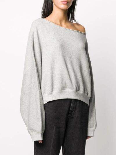 Shop R13 Off-the-shoulder Sweatshirt In Grey