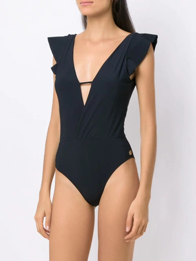 Brigitte Plain Swimsuit In Black