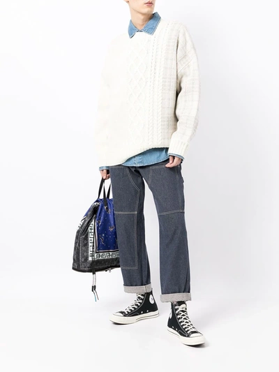 Shop Five Cm Cable-knit Jumper In White