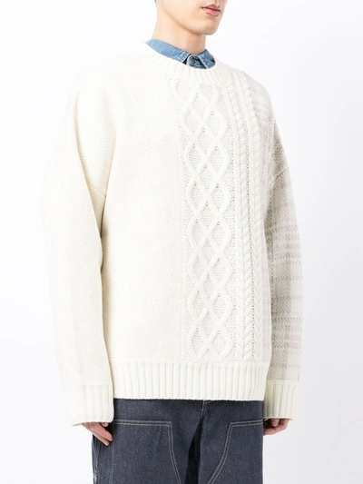 Shop Five Cm Cable-knit Jumper In White