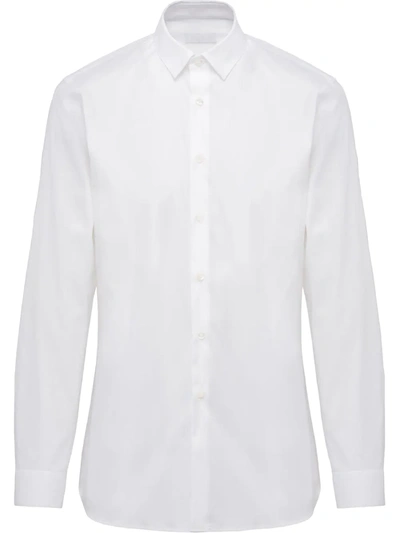 Shop Prada Pointed Collar Shirt In White