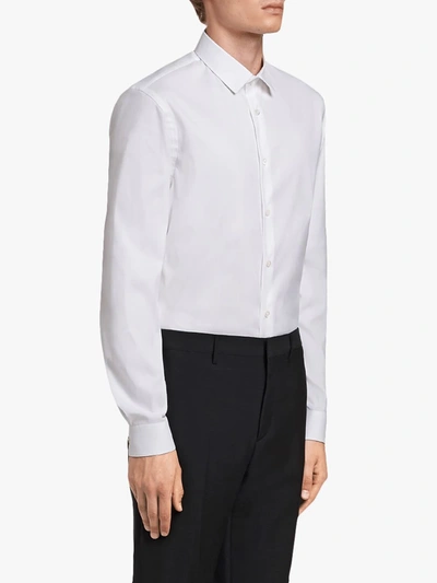 Shop Prada Pointed Collar Shirt In White