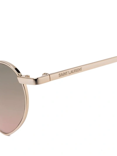 Shop Saint Laurent Gradient Heart-shaped Sunglasses In Gold