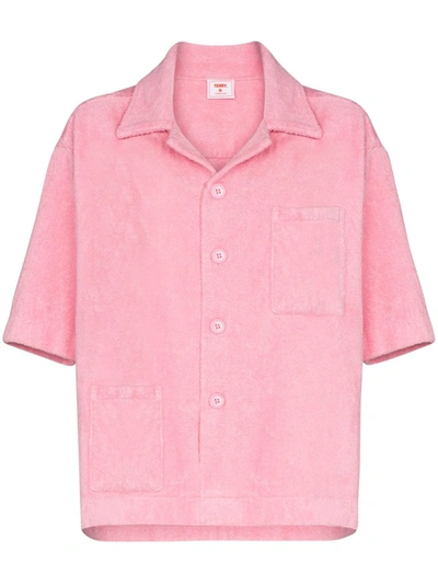 Shop All Things Mochi Terry Boxy Shirt In Pink