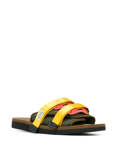 Suicoke Double Strap Fastened Slides In Green