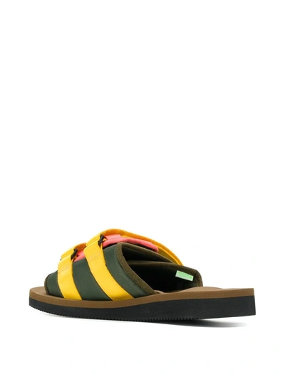 Suicoke Double Strap Fastened Slides In Green