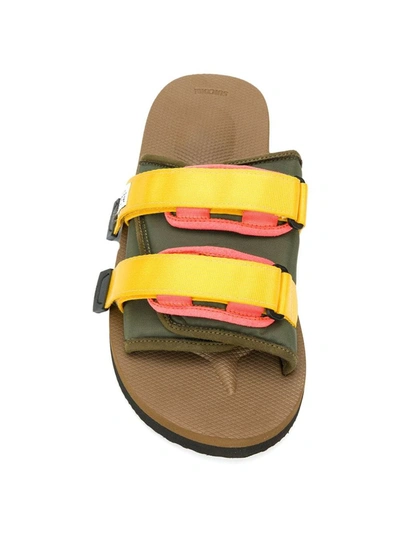 Suicoke Double Strap Fastened Slides In Green