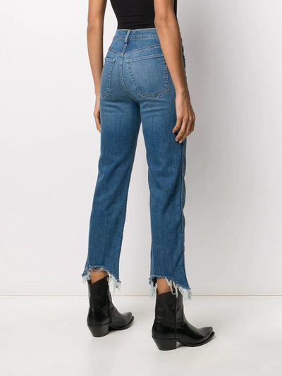 Shop 3x1 Raw Hem Jeans In Blue