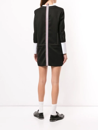 Shop Thom Browne Trompe L'oeil Tuxedo Mini Dress In 001 Black