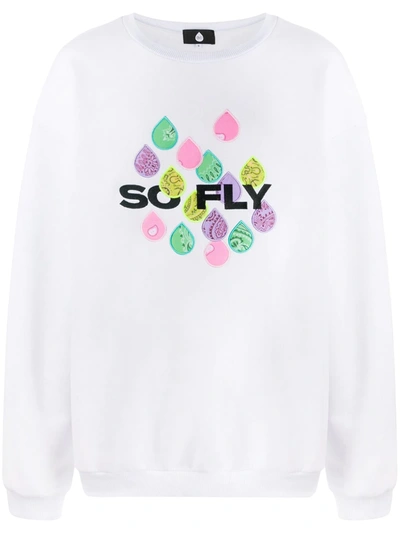 Shop Duoltd So Fly Long-sleeved Sweatshirt In White