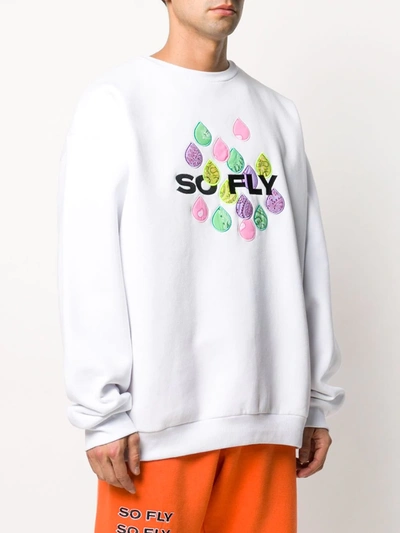 Shop Duoltd So Fly Long-sleeved Sweatshirt In White