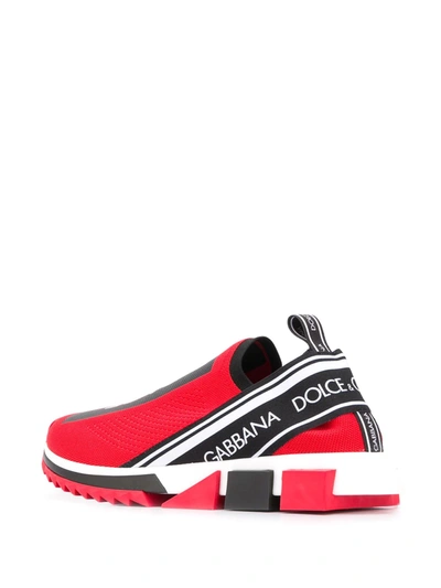 Shop Dolce & Gabbana Sorrento Logo Print Sneakers In Red