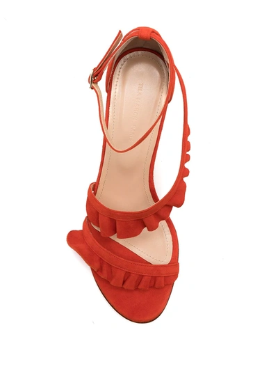 Shop Tila March Almeria Ruffle Sandals In Red