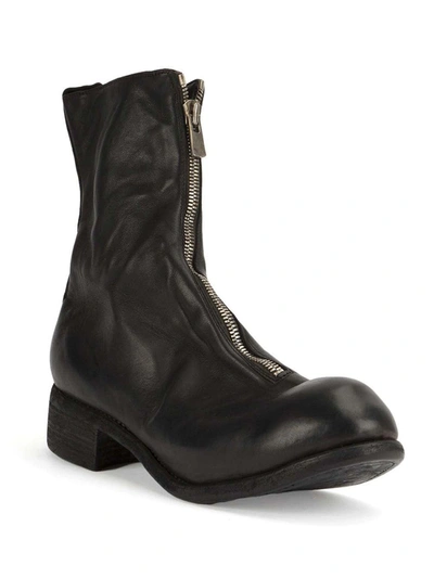 Shop Guidi Front Zip Ankle Boots In Black