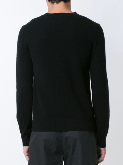 Shop Comme Des Garçons Play Embroidered Heart Jumper In Black