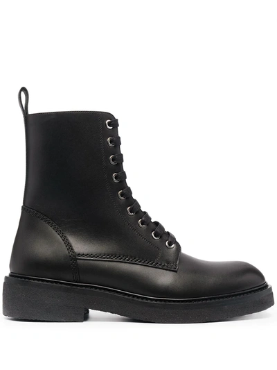 Shop Amiri Leather Lace-up Boots In Black
