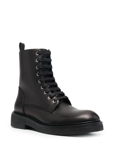 Shop Amiri Leather Lace-up Boots In Black