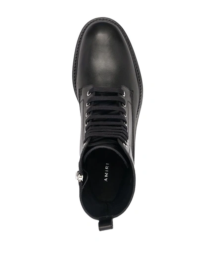 Shop Amiri Leather Lace-up Boots In Black