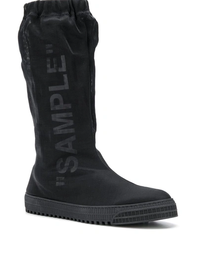 Off-white Neotulle Covered Sneaker Boots In Black