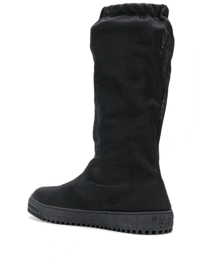 Off-white Neotulle Covered Sneaker Boots In Black