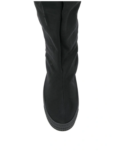 Off-white Neotulle Covered Sneaker Boots In Black