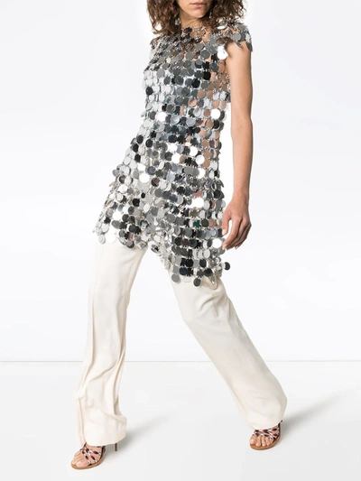 Shop Paco Rabanne Sequin Chain-disc Mini Dress In Metallic
