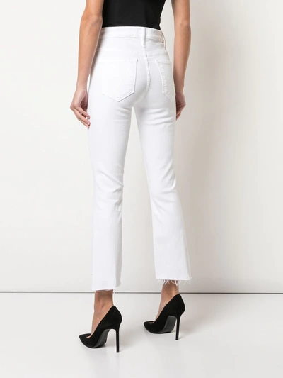 Shop Mother Skinny Cropped Jeans In White