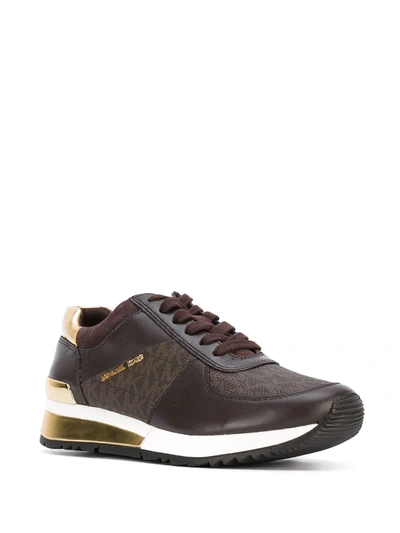 Michael Michael Kors Monogram Sneakers In Brown