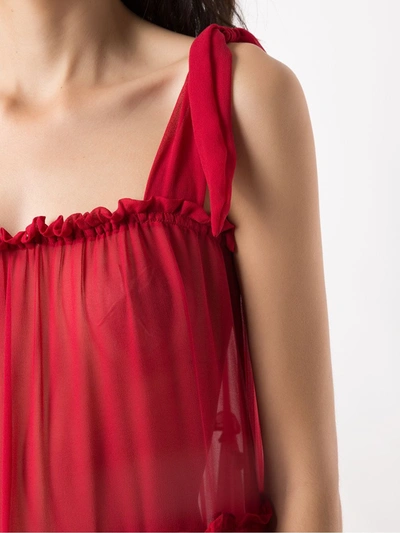 Shop Amir Slama Silk Maxi Dress In Red