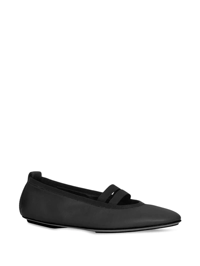 Shop Burberry Logo-detail Ballerina Shoes In Black