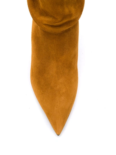Attico Pointed Slouched Boots In Brown