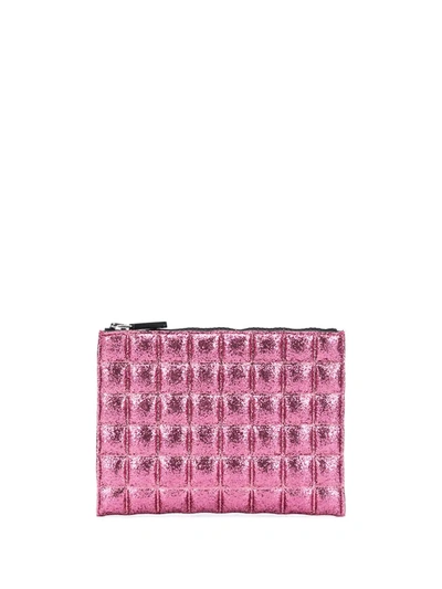 Shop No Ka'oi Quilted Metallic Pouch In Pink