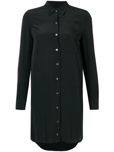 Shop Equipment Essential Silk Shirtdress In Black