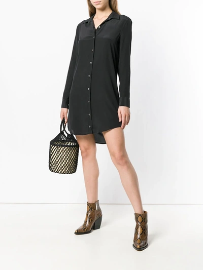 Shop Equipment Essential Silk Shirtdress In Black