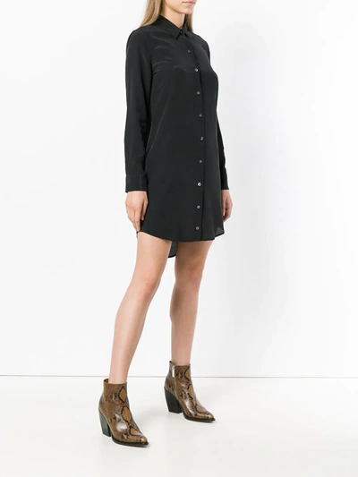 Shop Equipment Essential Silk Shirtdress In Black