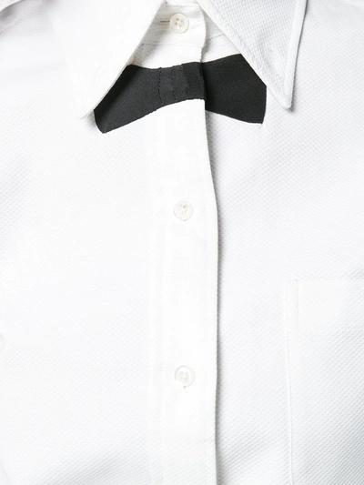 THOM BROWNE TROMPE L'OEIL 领带珠地衬衫 - 白色