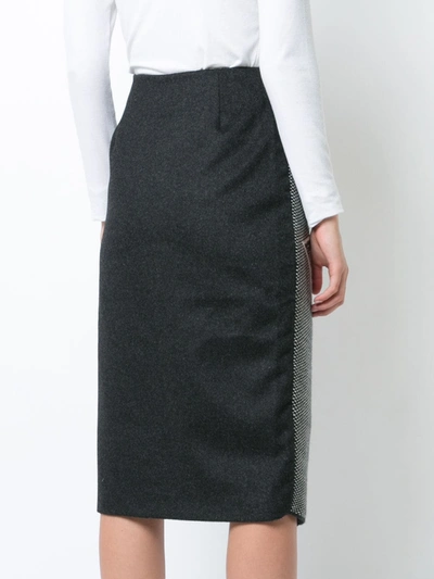 Voz Asymmetric Pattern Skirt In Grey