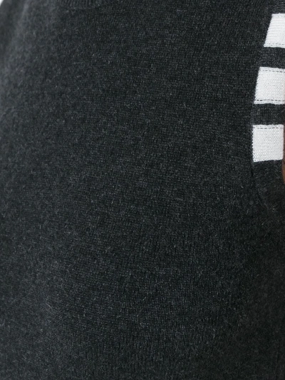 Thom Browne Cashmere Sleeveless Sweater Stripe Detail In Gray