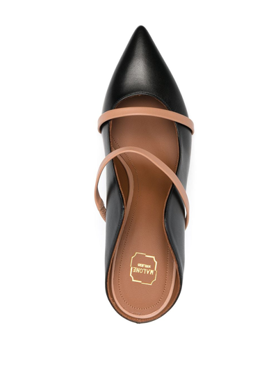Malone Souliers Pointed Thin Belt Muller High Heels In Black