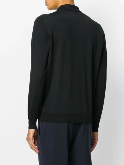 Shop Drumohr Plain Polo Shirt In Black