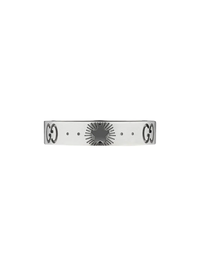Shop Gucci 18kt White Gold Icon Star Ring In Silver